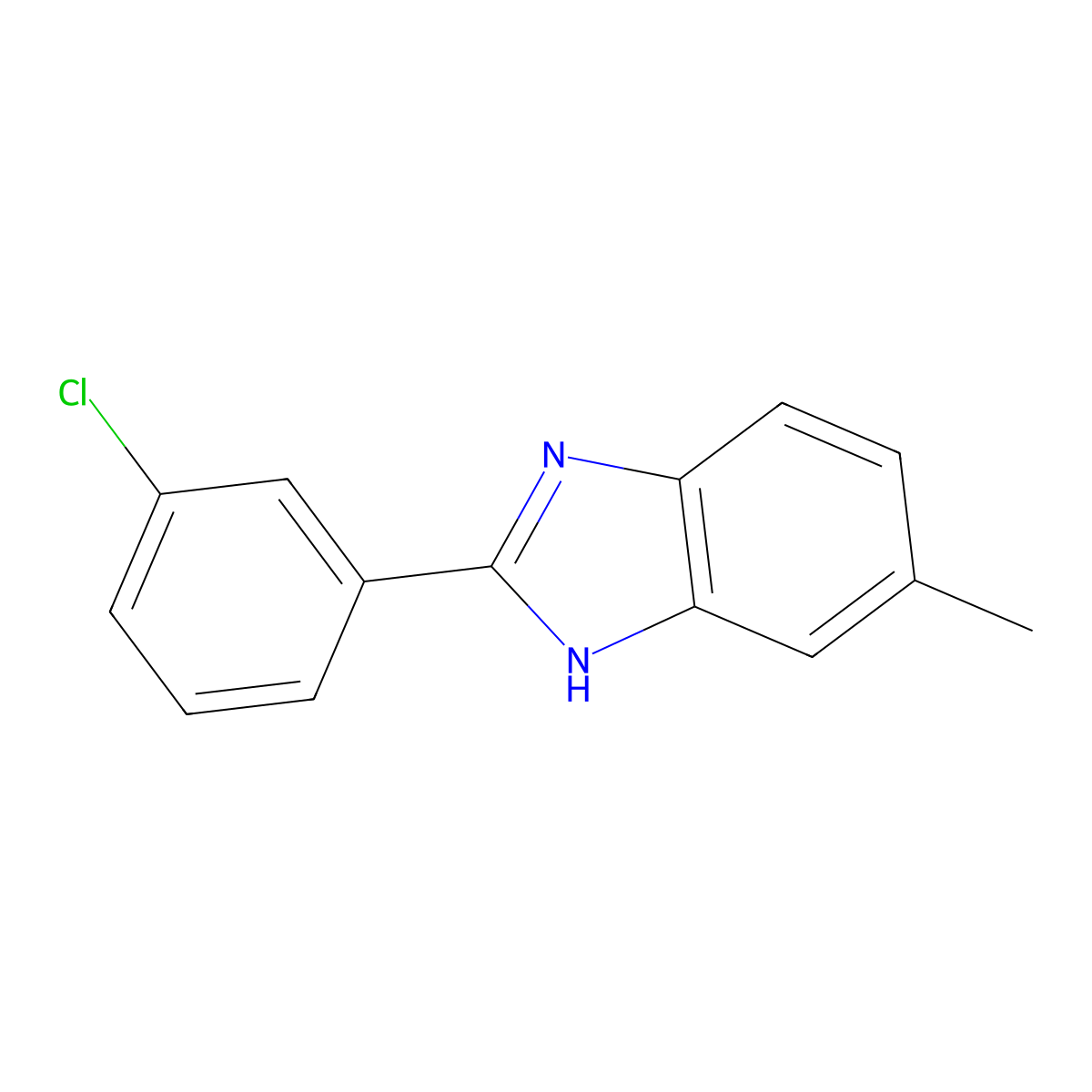 2-(3-Chlorophenyl)-5-methyl-1H-benzimidazole molecular structure, CAS 392720-65-9