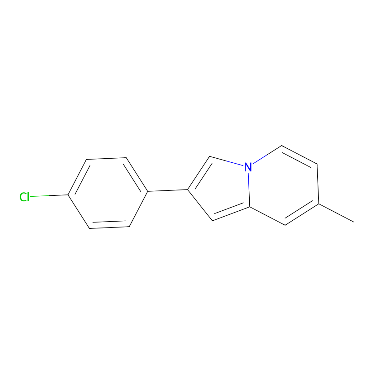 2-(4-Chlorophenyl)-7-methylindolizine molecular structure, CAS 392725-38-1