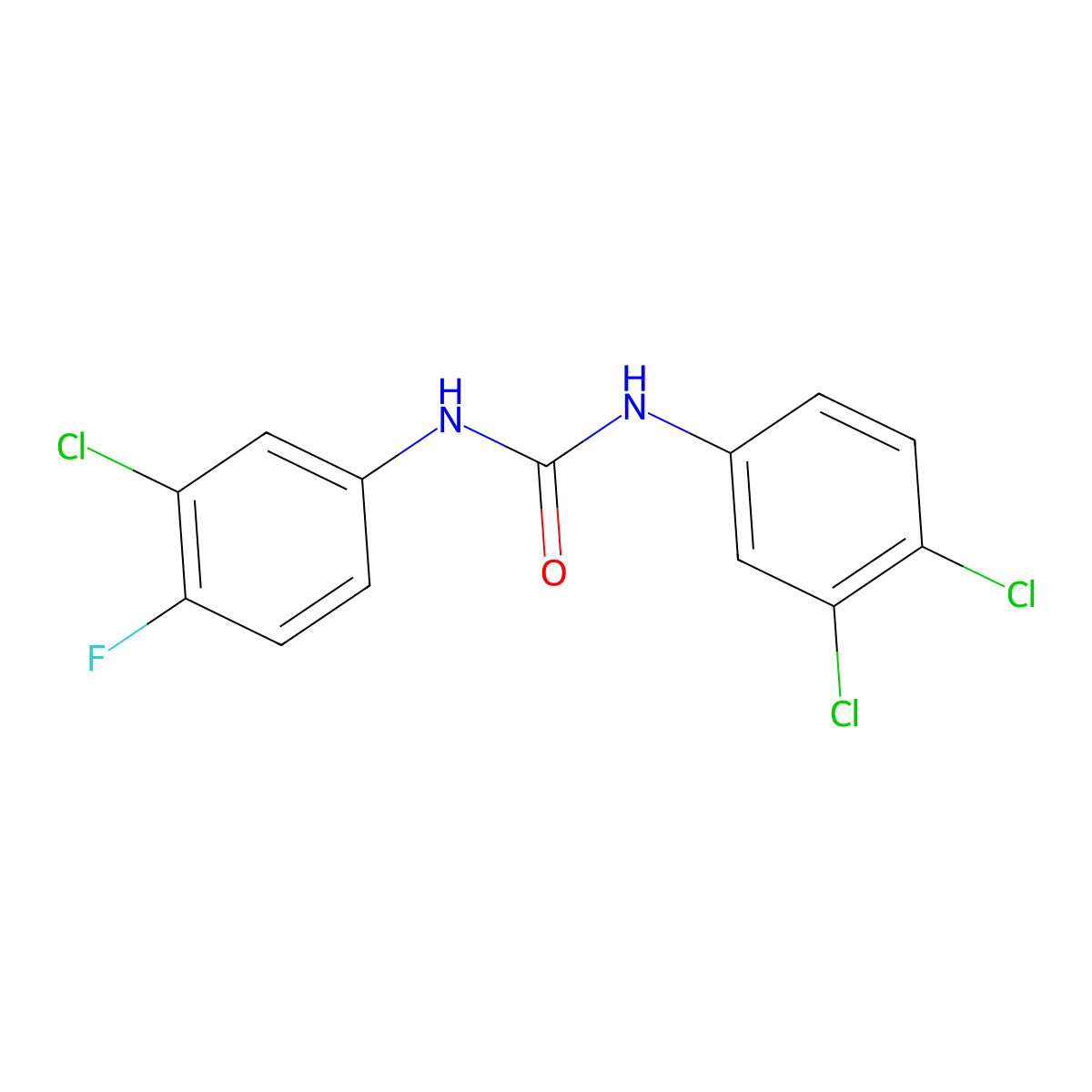 1-(3-Chloro-4-fluorophenyl)-3-(3,4-dichlorophenyl)urea molecular structure, CAS 392726-88-4