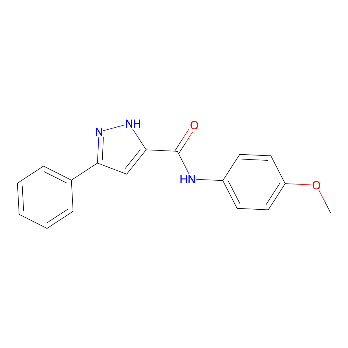 N-(4-Methoxyphenyl)-5-phenyl-1H-pyrazole-3-carboxamide molecular structure, CAS 392728-13-1