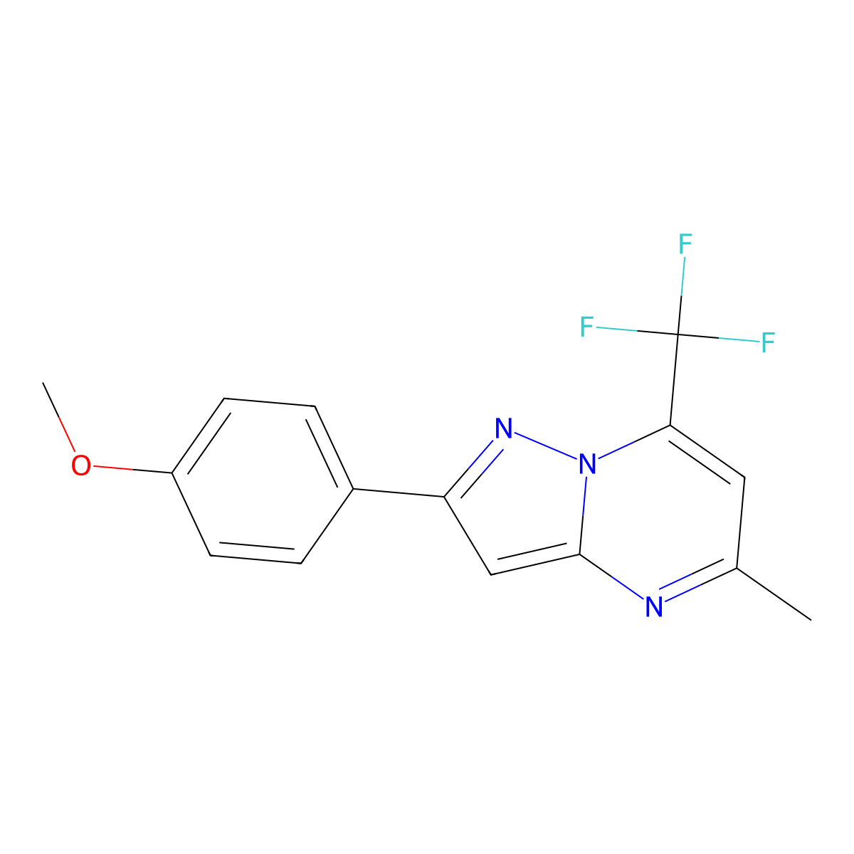 2-(4-Methoxyphenyl)-5-methyl-7-(trifluoromethyl)pyrazolo[1,5-a]pyrimidine molecular structure, CAS 392729-24-7