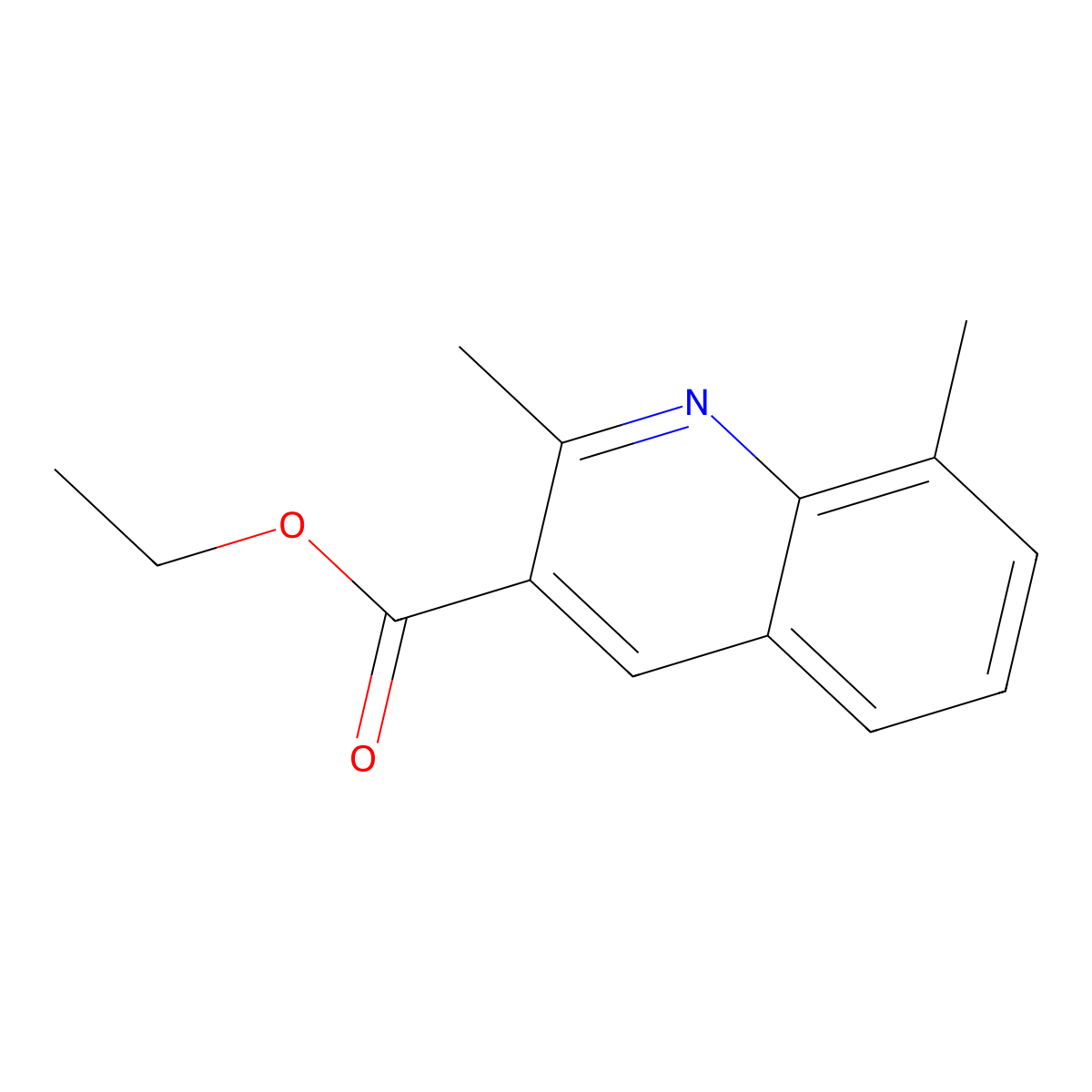 Ethyl 2,8-dimethylquinoline-3-carboxylate molecular structure, CAS 392734-40-6