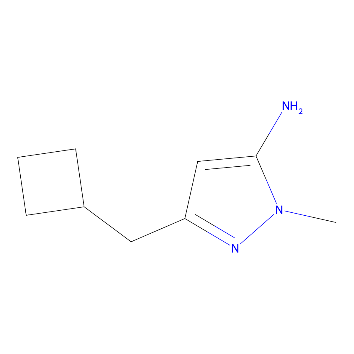 3-(Cyclobutylmethyl)-1-methyl-1H-pyrazol-5-amine molecular structure, CAS 392736-33-3