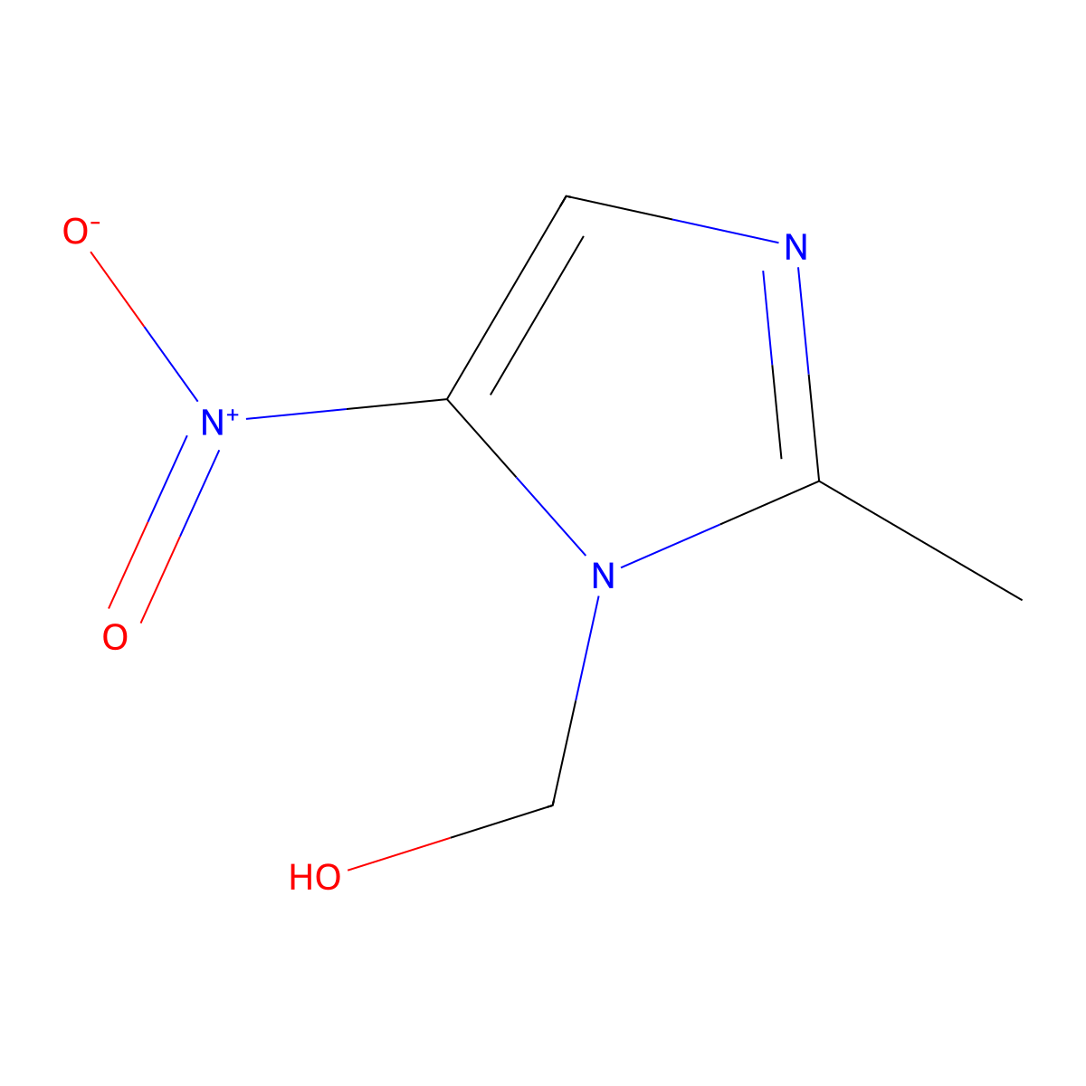 1H-Imidazole-1-methanol, 2-methyl-5-nitro- molecular structure, CAS 392736-47-9