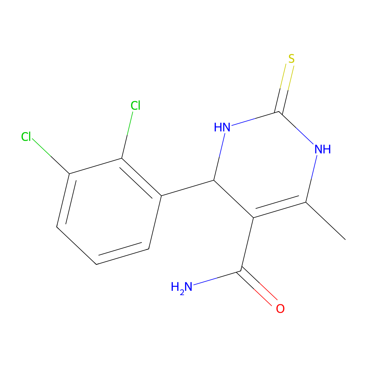 4-(2,3-Dichlorophenyl)-6-methyl-2-thioxo-1,2,3,4-tetrahydropyrimidine-5-carboxamide molecular structure, CAS 392740-15-7