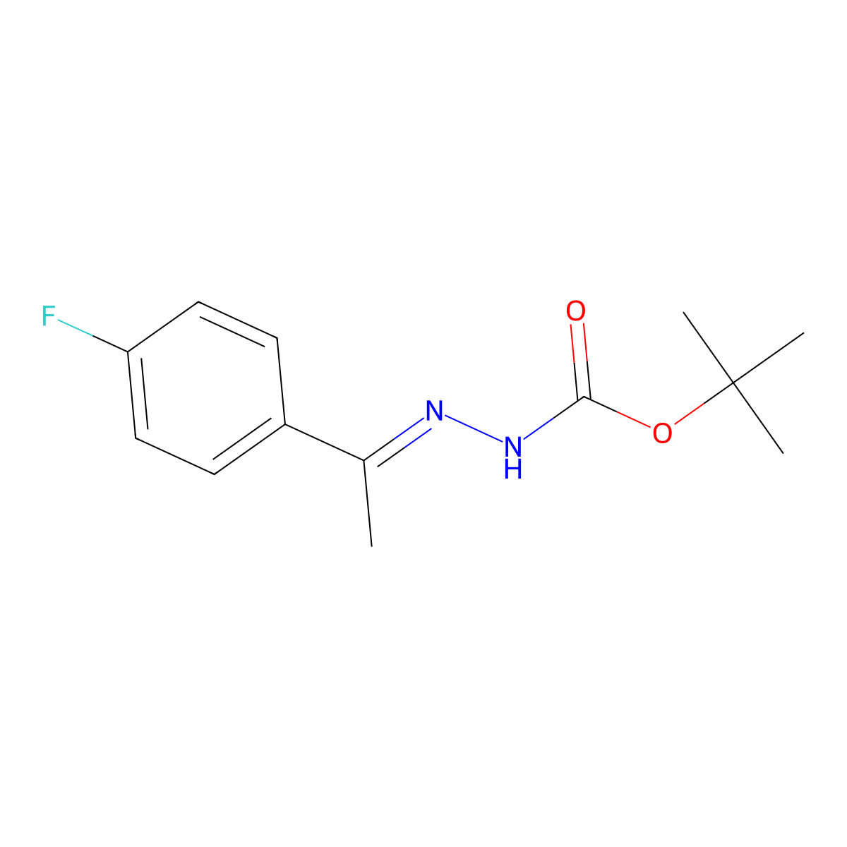 Tert-butyl 2-(1-(4-fluorophenyl)ethylidene)hydrazine-1-carboxylate molecular structure, CAS 392740-70-4
