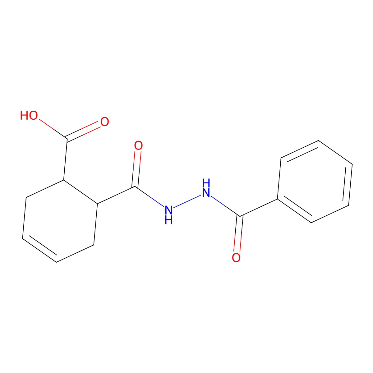 6-{[2-(Phenylcarbonyl)hydrazinyl]carbonyl}cyclohex-3-ene-1-carboxylic acid molecular structure, CAS 392740-80-6