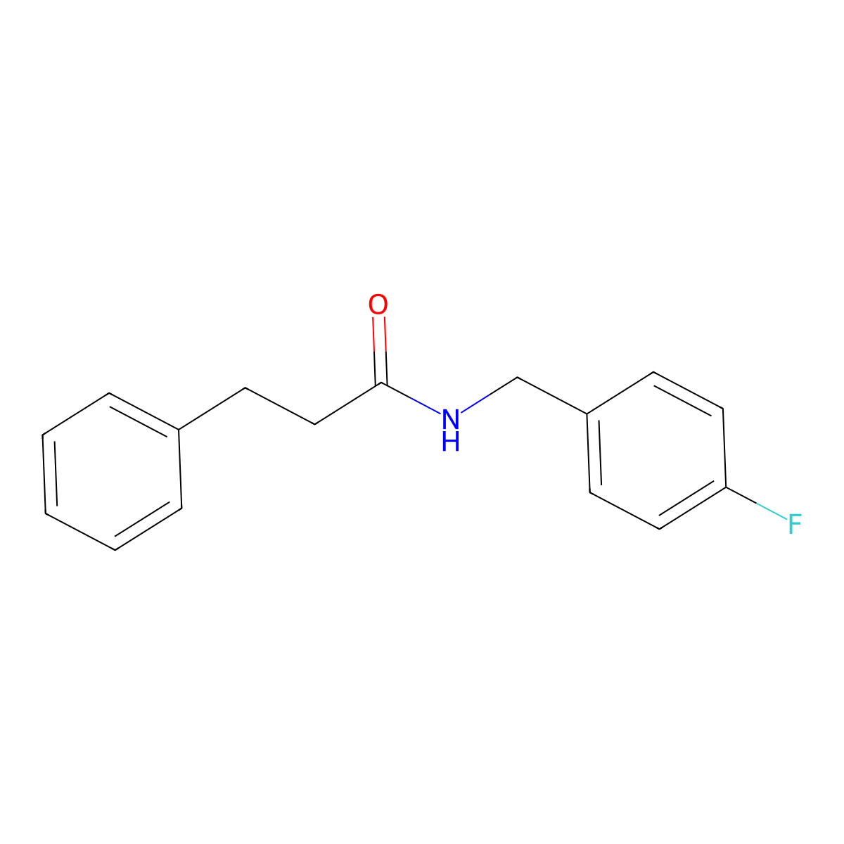 N-[(4-fluorophenyl)methyl]-3-phenylpropanamide molecular structure, CAS 392740-97-5