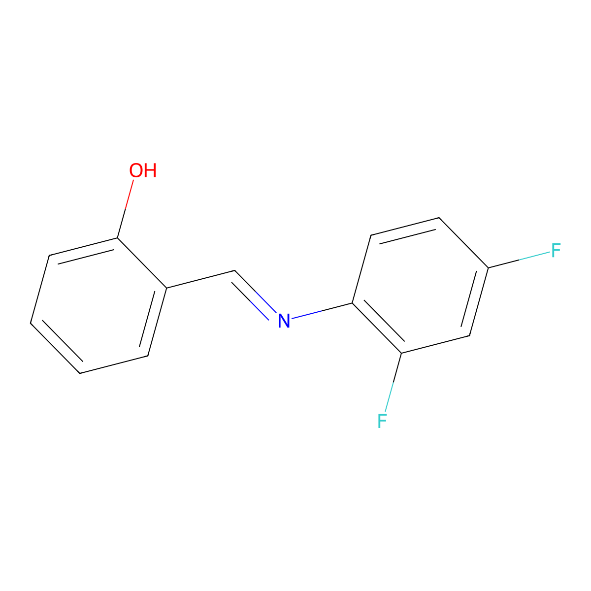 N-(Salicylidene)-2,4-difluoroaniline molecular structure, CAS 392741-04-7