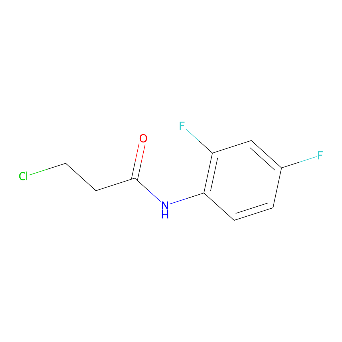 3-chloro-N-(2,4-difluorophenyl)propanamide molecular structure, CAS 392741-26-3