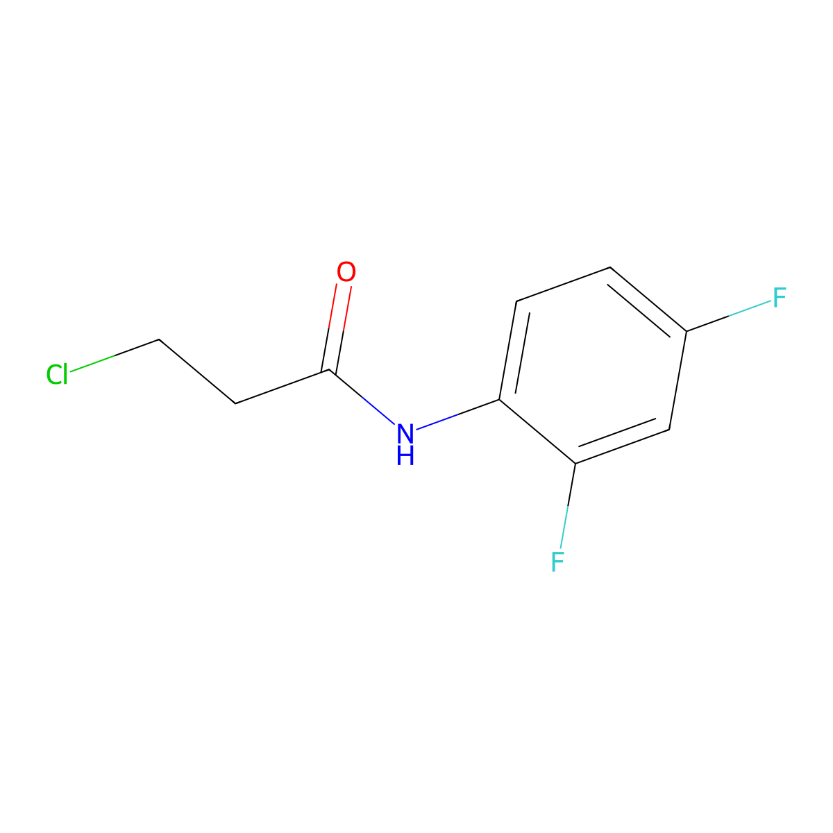 3-chloro-N-(2,4-difluorophenyl)propanamide molecular structure, CAS 392741-26-3