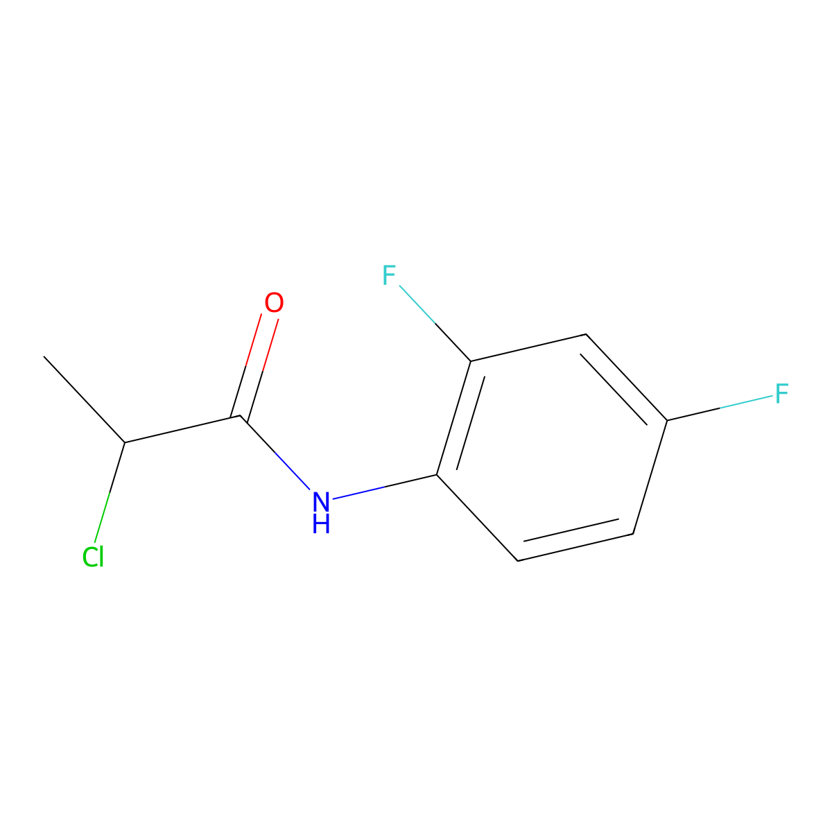 2-chloro-N-(2,4-difluorophenyl)propanamide molecular structure, CAS 392741-27-4