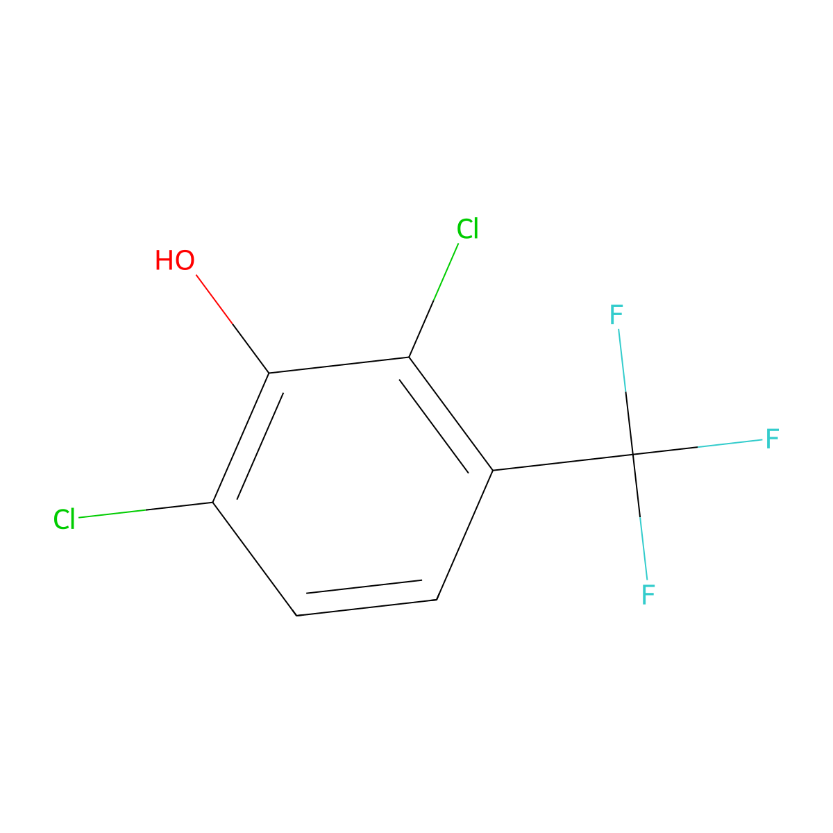 2,6-Dichloro-3-(trifluoromethyl)phenol molecular structure, CAS 393-00-0