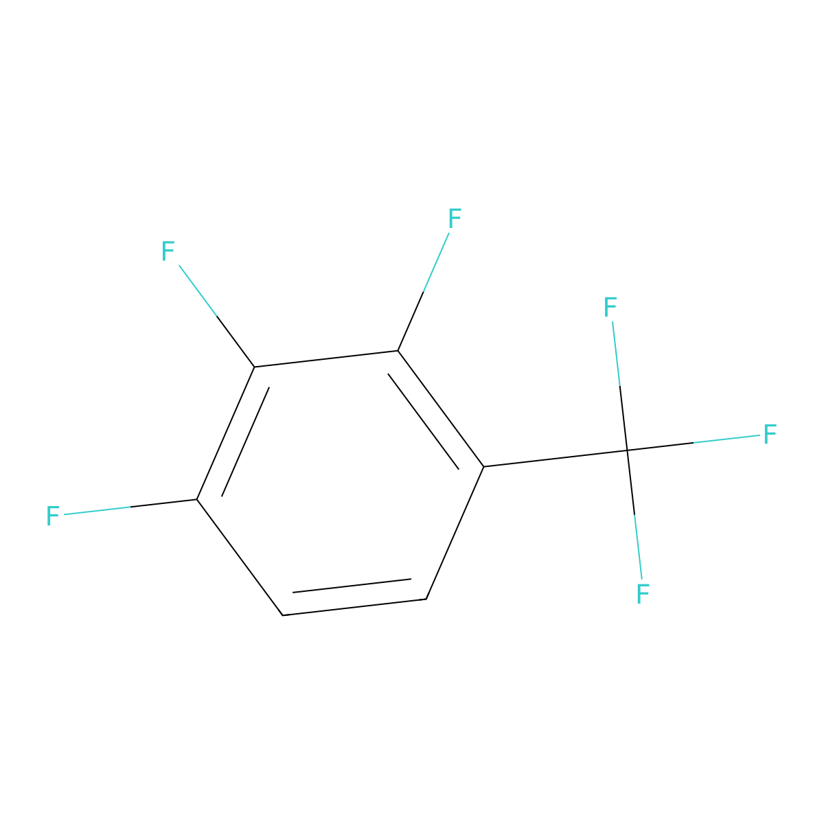 1,2,3-Trifluoro-4-(trifluoromethyl)benzene molecular structure, CAS 393-01-1