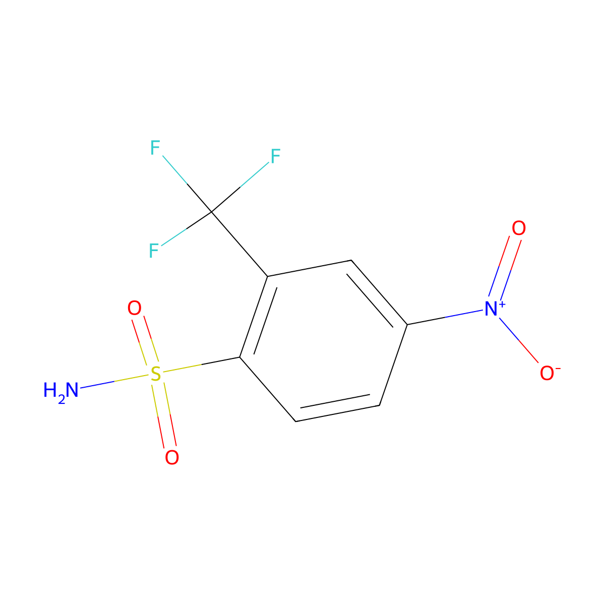 4-Nitro-2-(trifluoromethyl)benzenesulfonamide molecular structure, CAS 393-04-4