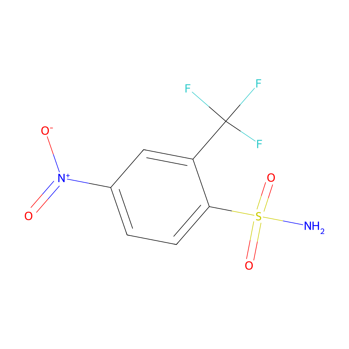 4-Nitro-2-(trifluoromethyl)benzenesulfonamide molecular structure, CAS 393-04-4