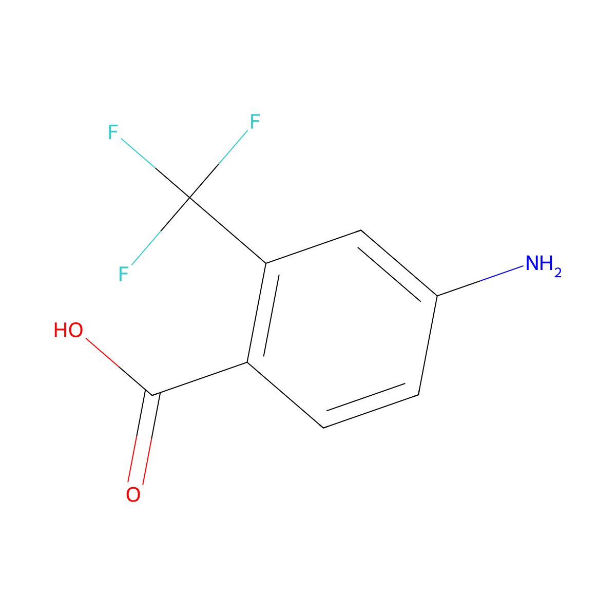 4-amino-2-(trifluoromethyl)benzoic Acid molecular structure, CAS 393-06-6