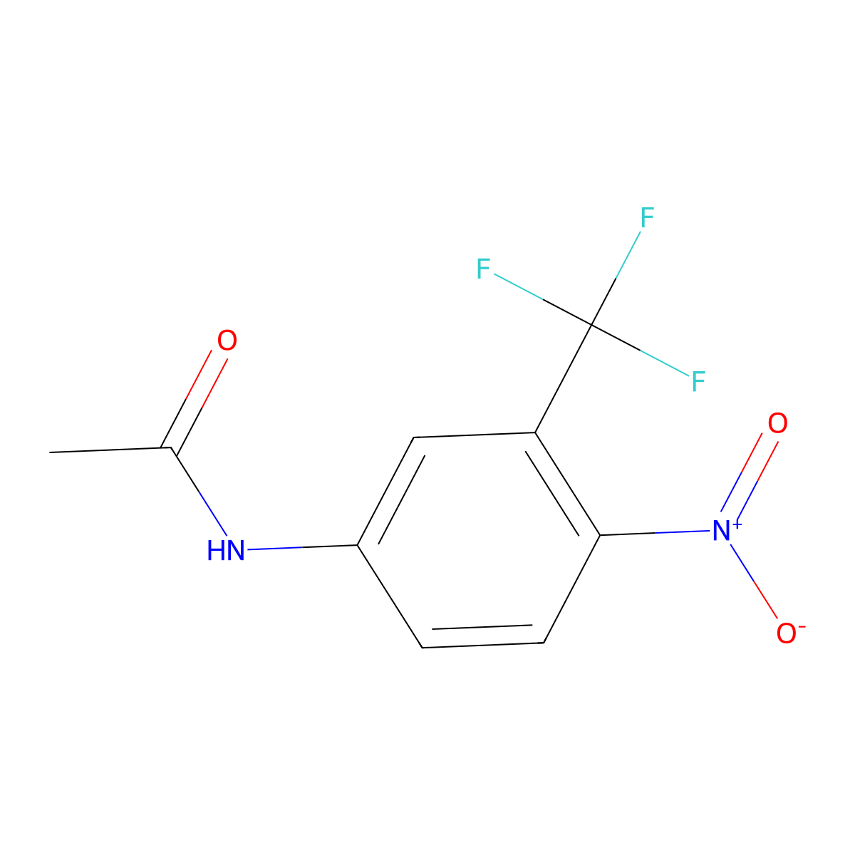 4-Nitro-3-trifluoromethylacetanilide molecular structure, CAS 393-12-4