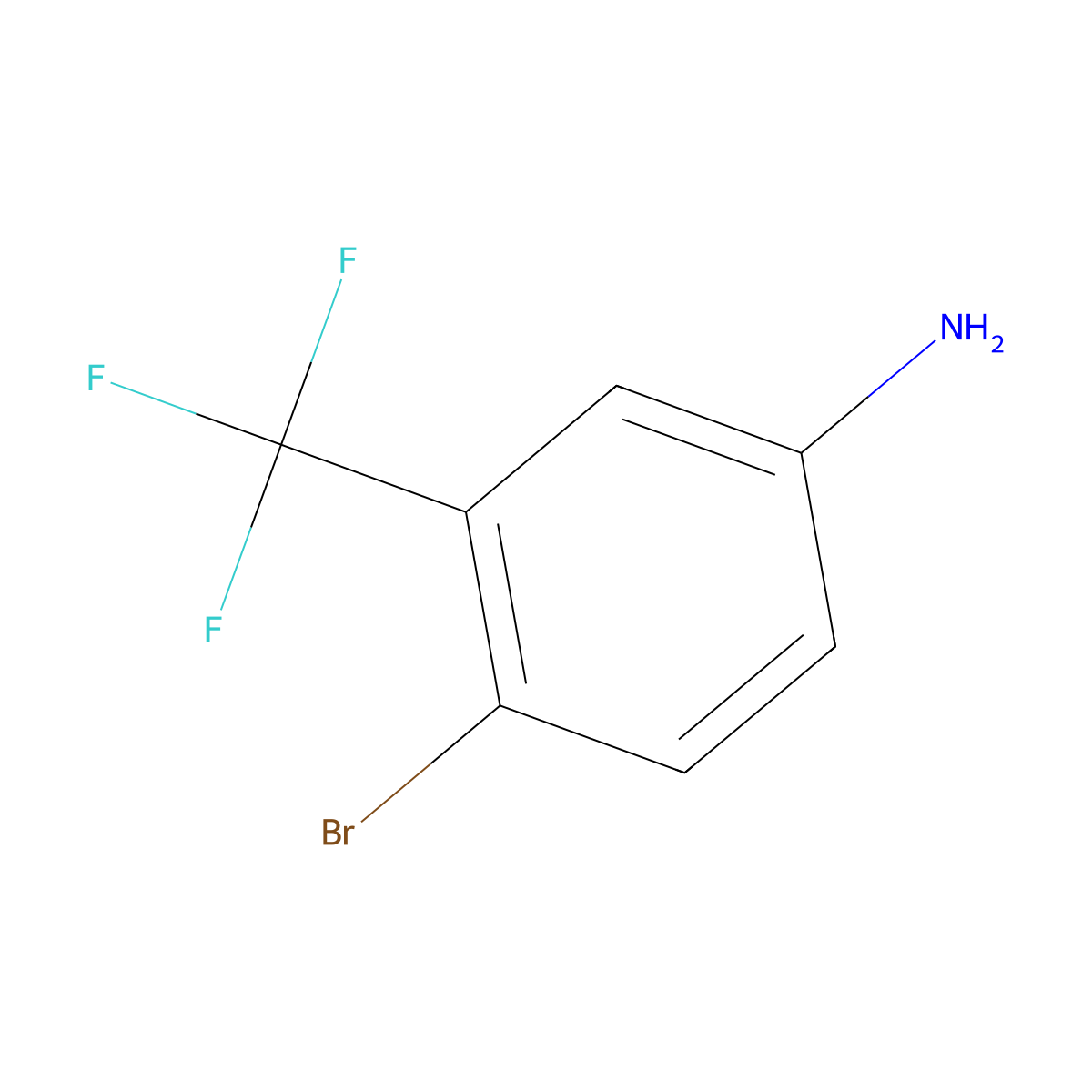 4-Bromo-3-(trifluoromethyl)aniline molecular structure, CAS 393-36-2