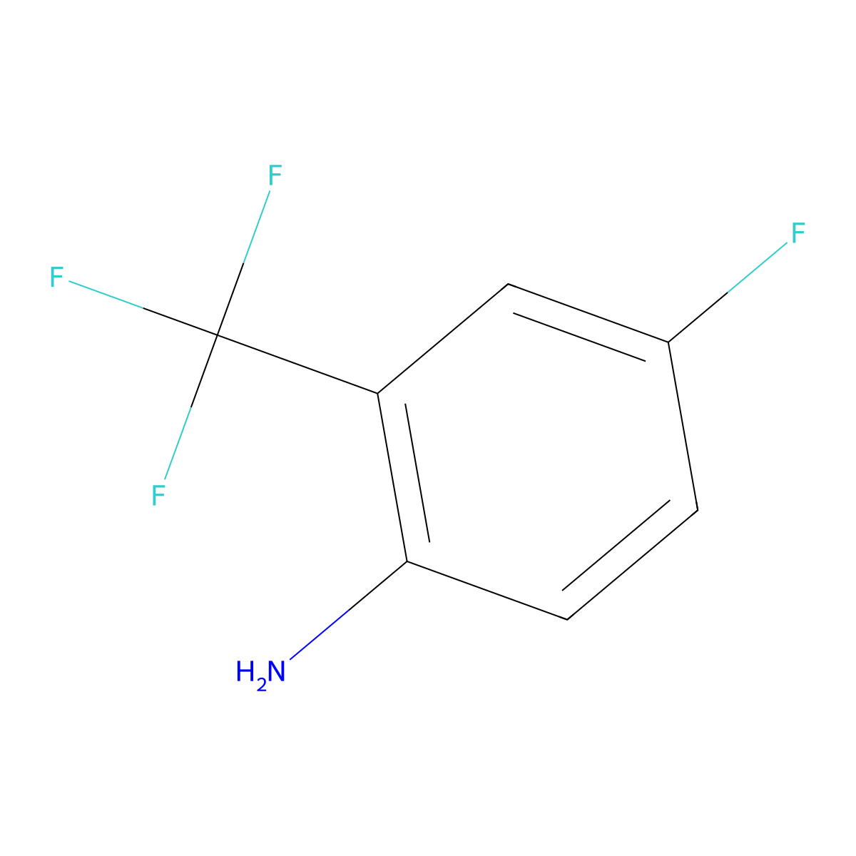 4-Fluoro-2-(trifluoromethyl)aniline molecular structure, CAS 393-39-5
