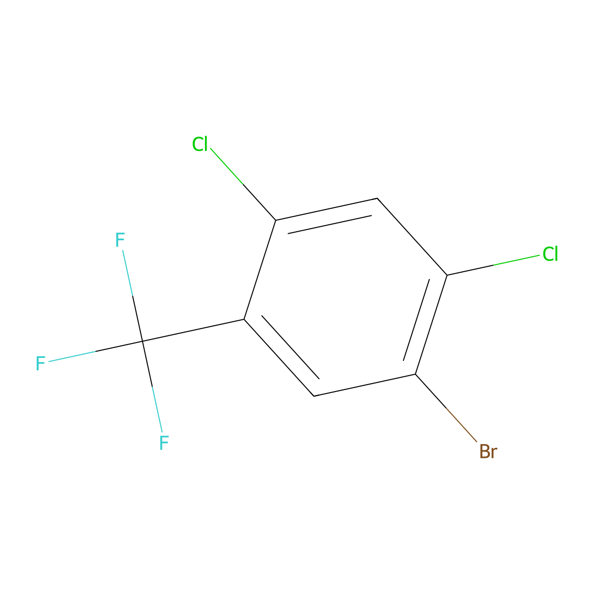 1-Bromo-2,4-dichloro-5-(trifluoromethyl)benzene molecular structure, CAS 393-45-3