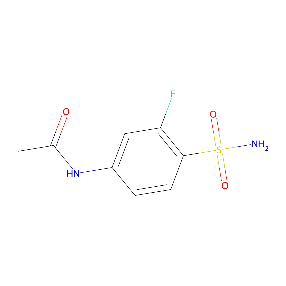 N-(3-fluoro-4-sulfamoylphenyl)acetamide molecular structure, CAS 393-50-0