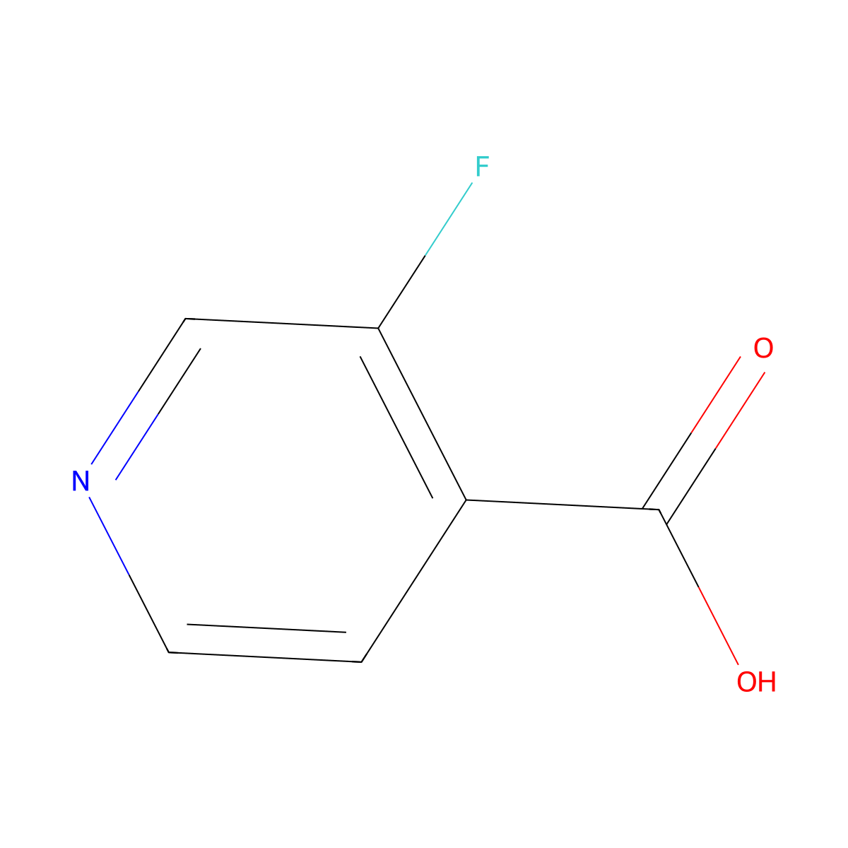 3-Fluoropyridine-4-carboxylic acid molecular structure, CAS 393-53-3