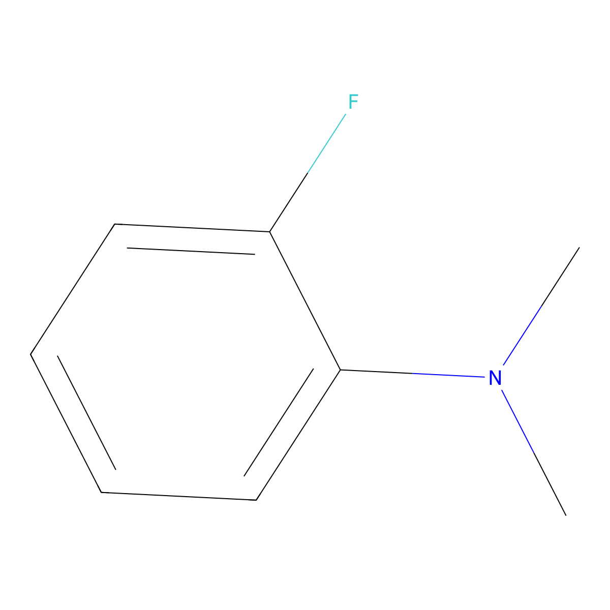 2-fluoro-N,N-dimethylaniline molecular structure, CAS 393-56-6