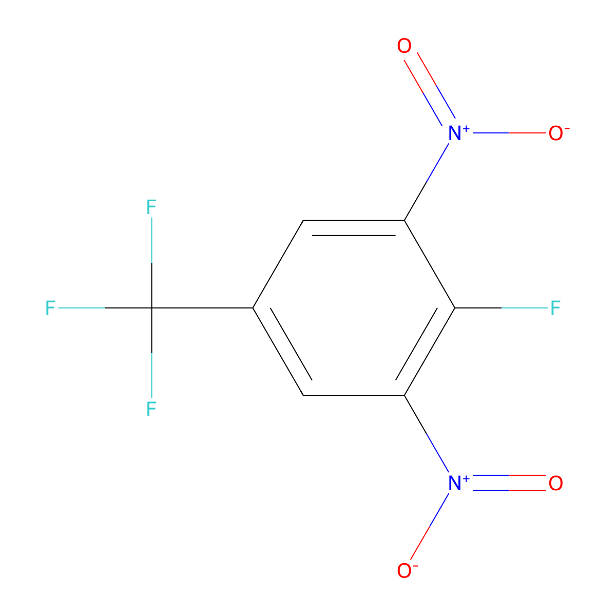 4-Fluoro-3,5-dinitrobenzotrifluoride molecular structure, CAS 393-76-0