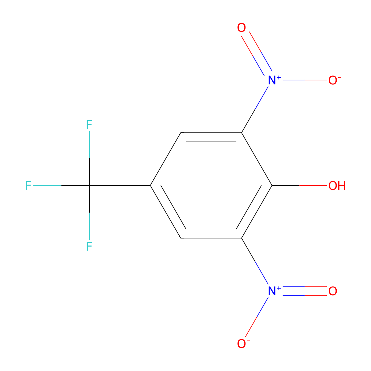 2,6-Dinitro-4-(trifluoromethyl)phenol molecular structure, CAS 393-77-1