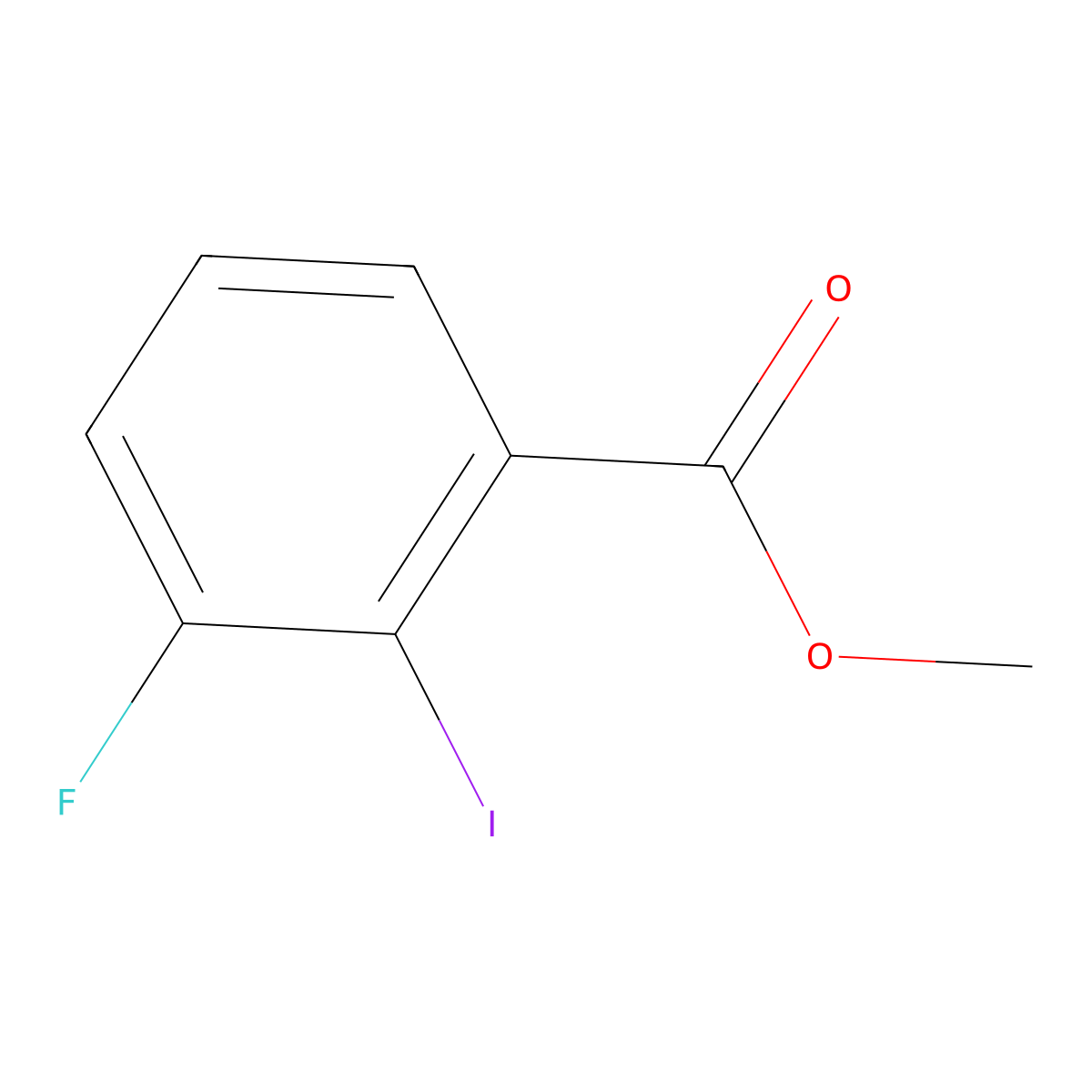 Methyl 3-fluoro-2-iodobenzoate molecular structure, CAS 393-78-2