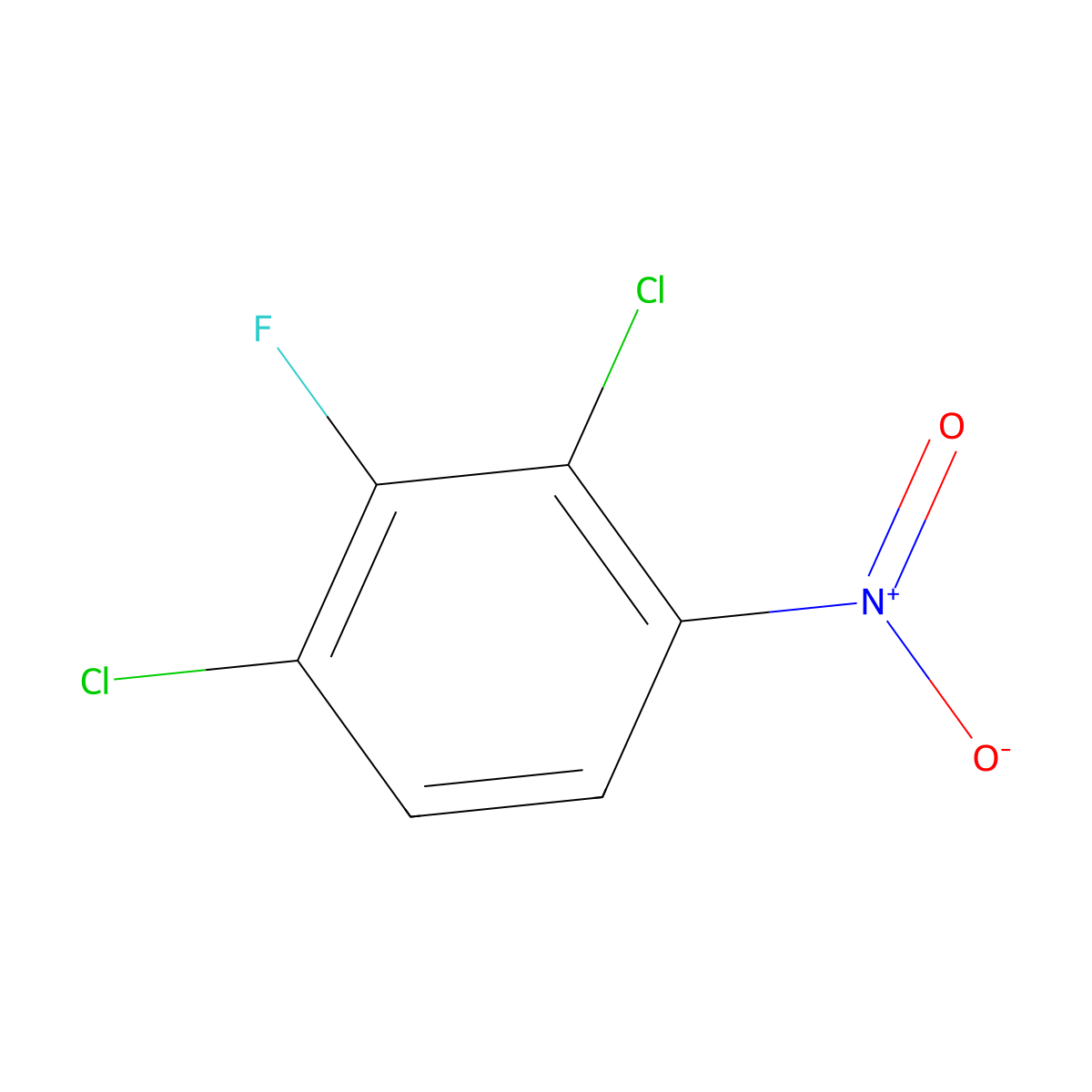 1,3-Dichloro-2-fluoro-4-nitrobenzene molecular structure, CAS 393-79-3