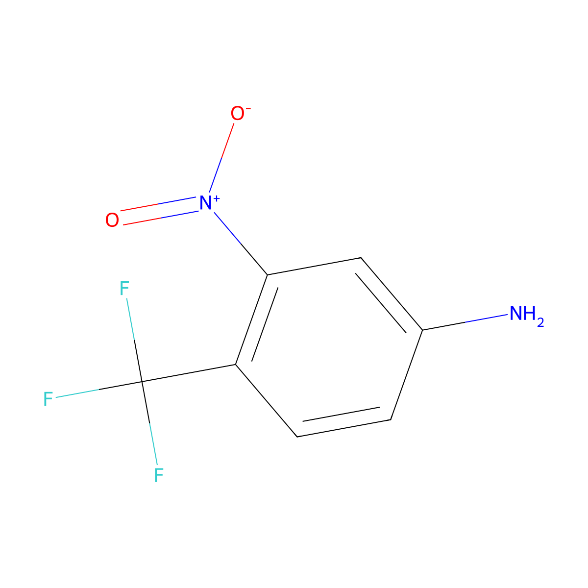 3-Nitro-4-trifluoromethylaniline molecular structure, CAS 393-80-6