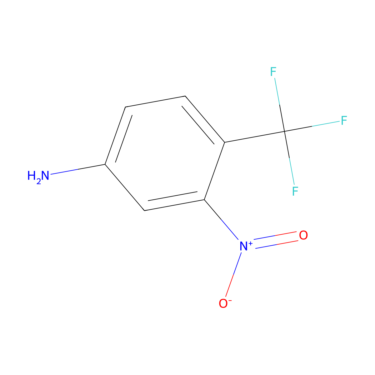 3-Nitro-4-trifluoromethylaniline molecular structure, CAS 393-80-6