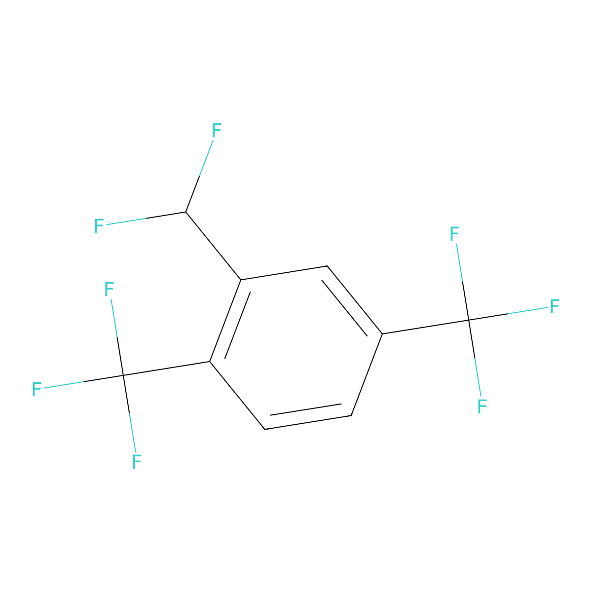 2-(Difluoromethyl)-1,4-bis(trifluoromethyl)benzene molecular structure, CAS 393-83-9
