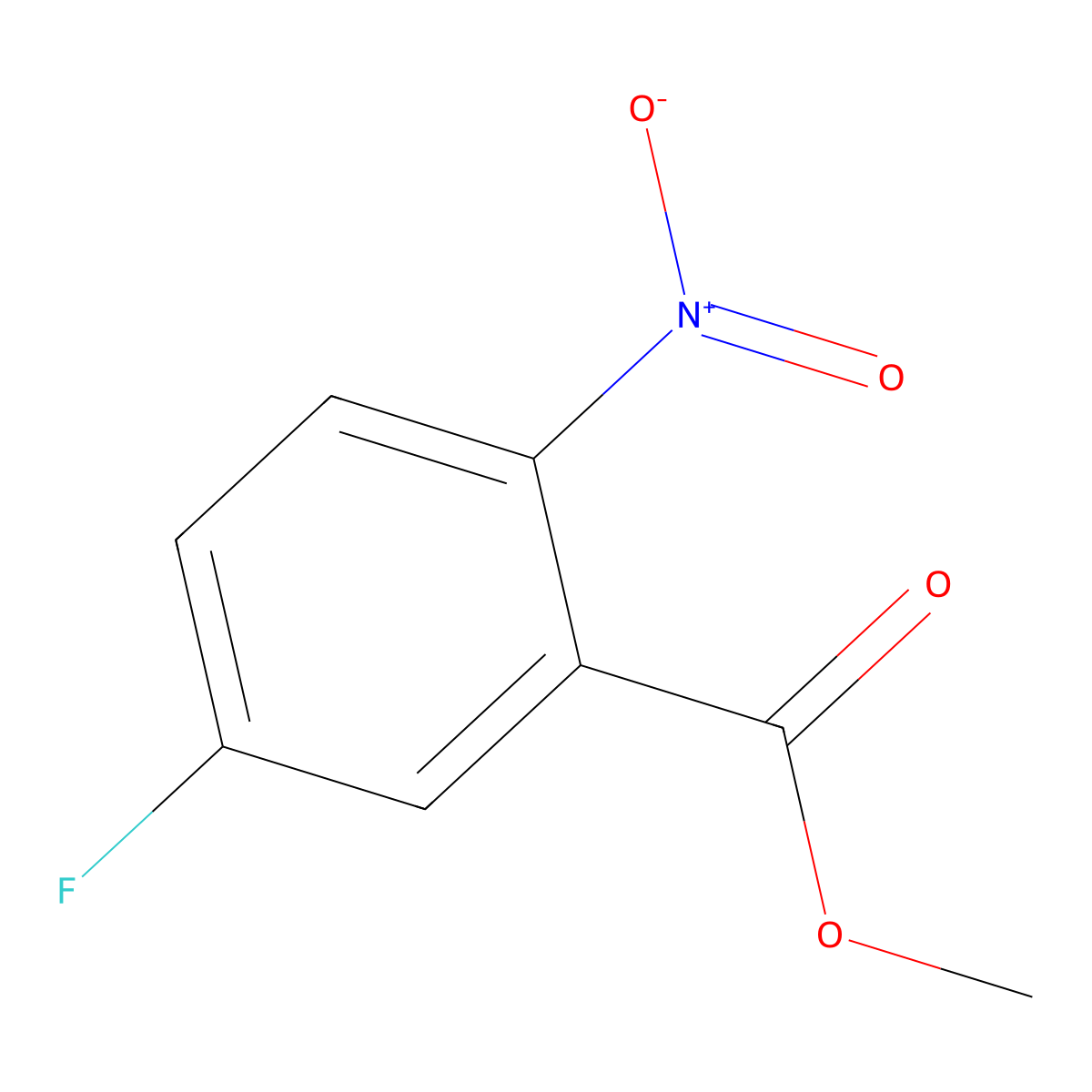 5-Fluoro-2-nitrobenzoic acid methyl ester molecular structure, CAS 393-85-1