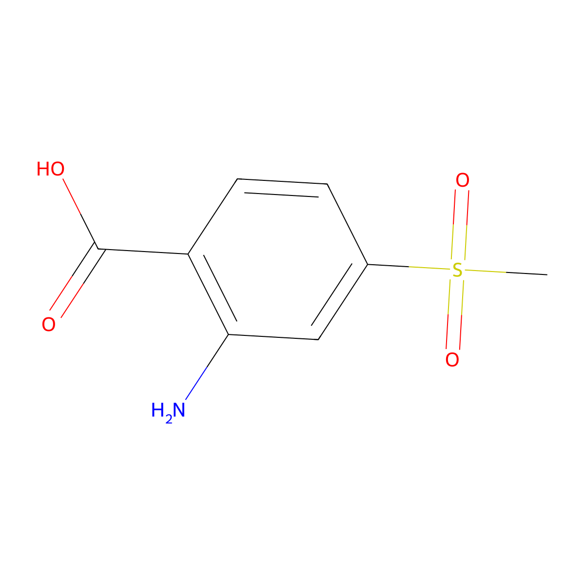 2-Amino-4-methylsulfonylbenzoic acid molecular structure, CAS 393085-45-5