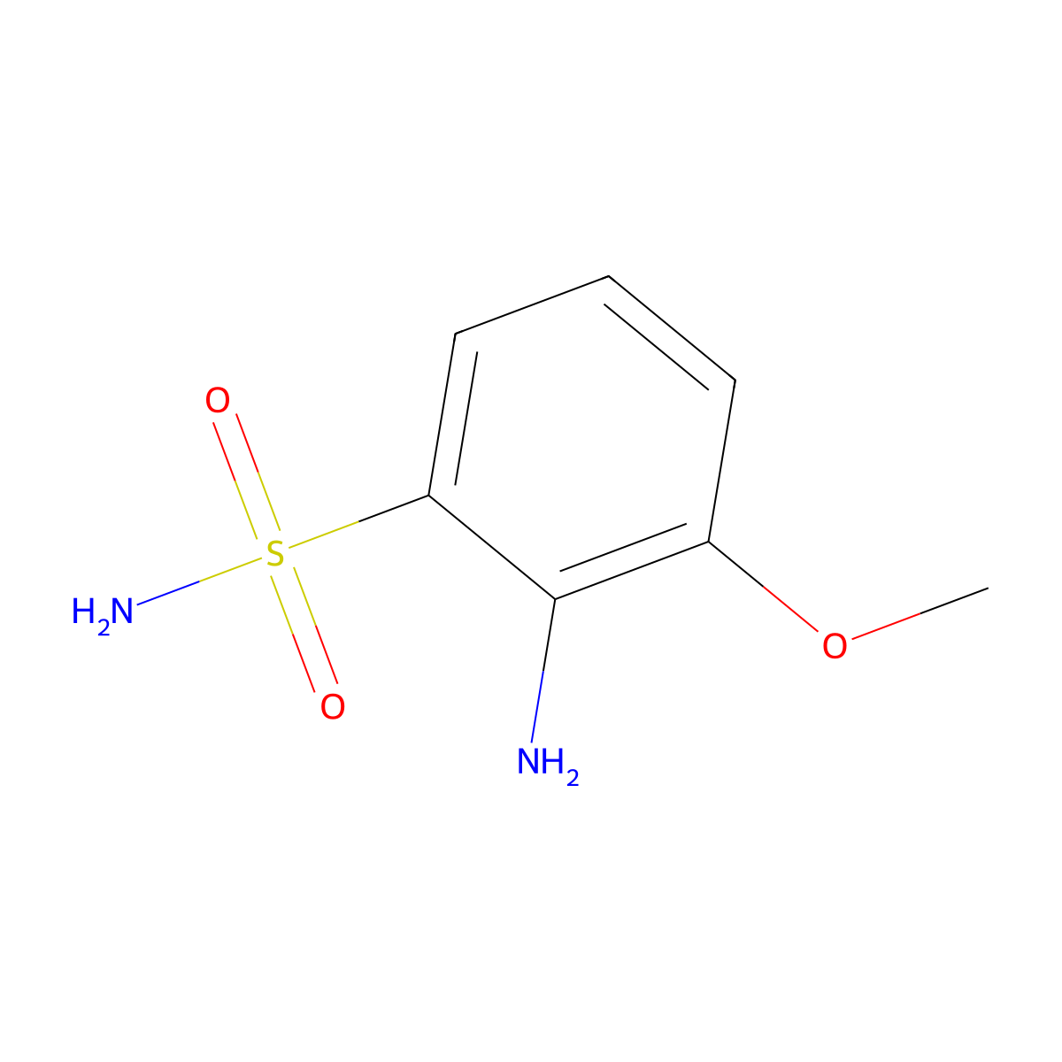 2-Amino-3-methoxybenzene-1-sulfonamide molecular structure, CAS 393089-55-9
