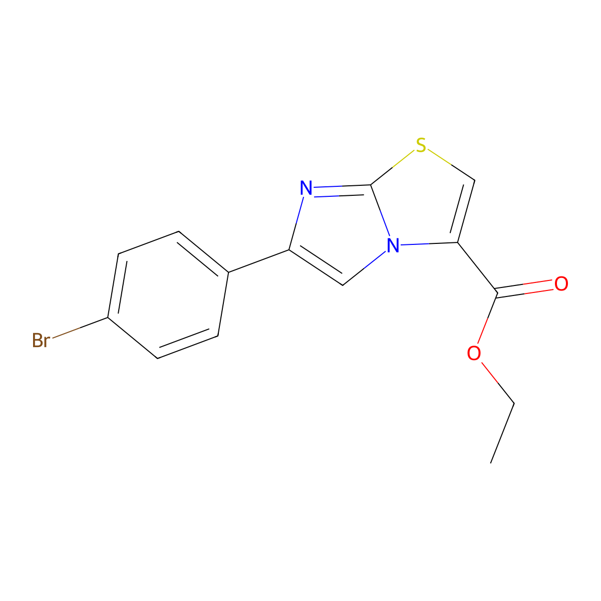 Ethyl 6-(4-bromophenyl)imidazo[2,1-b][1,3]thiazole-3-carboxylate molecular structure, CAS 393107-89-6