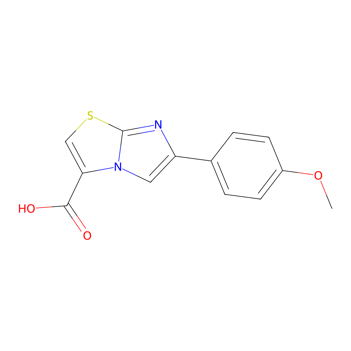 6-(4-Methoxy-phenyl)-imidazo[2,1-B]thiazole-3-carboxylic acid molecular structure, CAS 393107-94-3