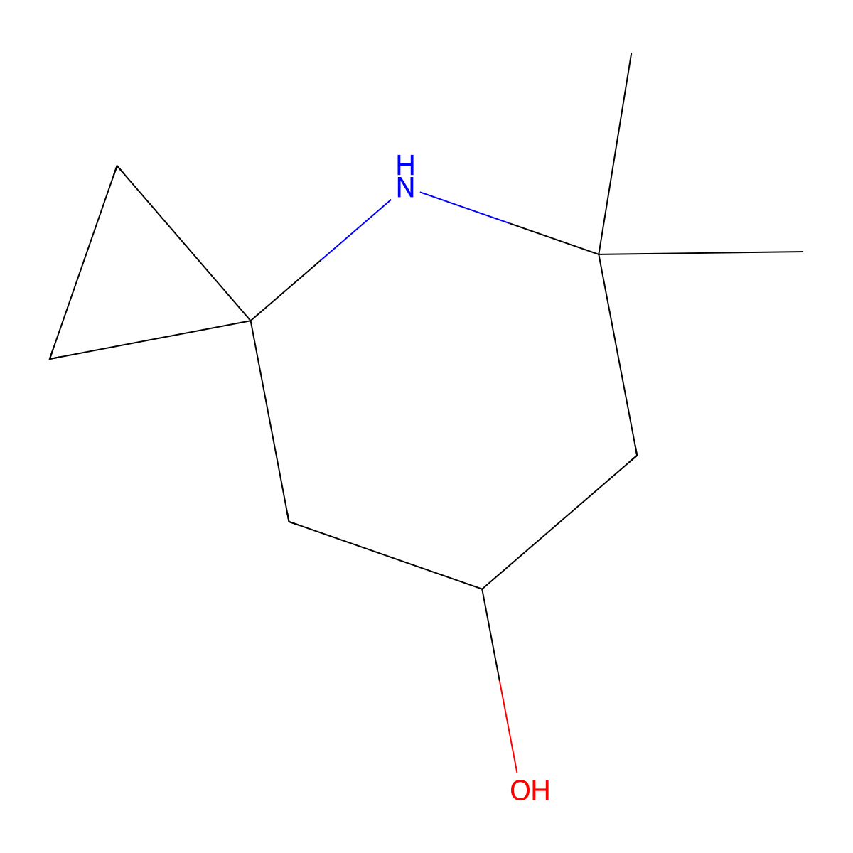 5,5-Dimethyl-4-azaspiro[2.5]octan-7-ol molecular structure, CAS 393108-35-5