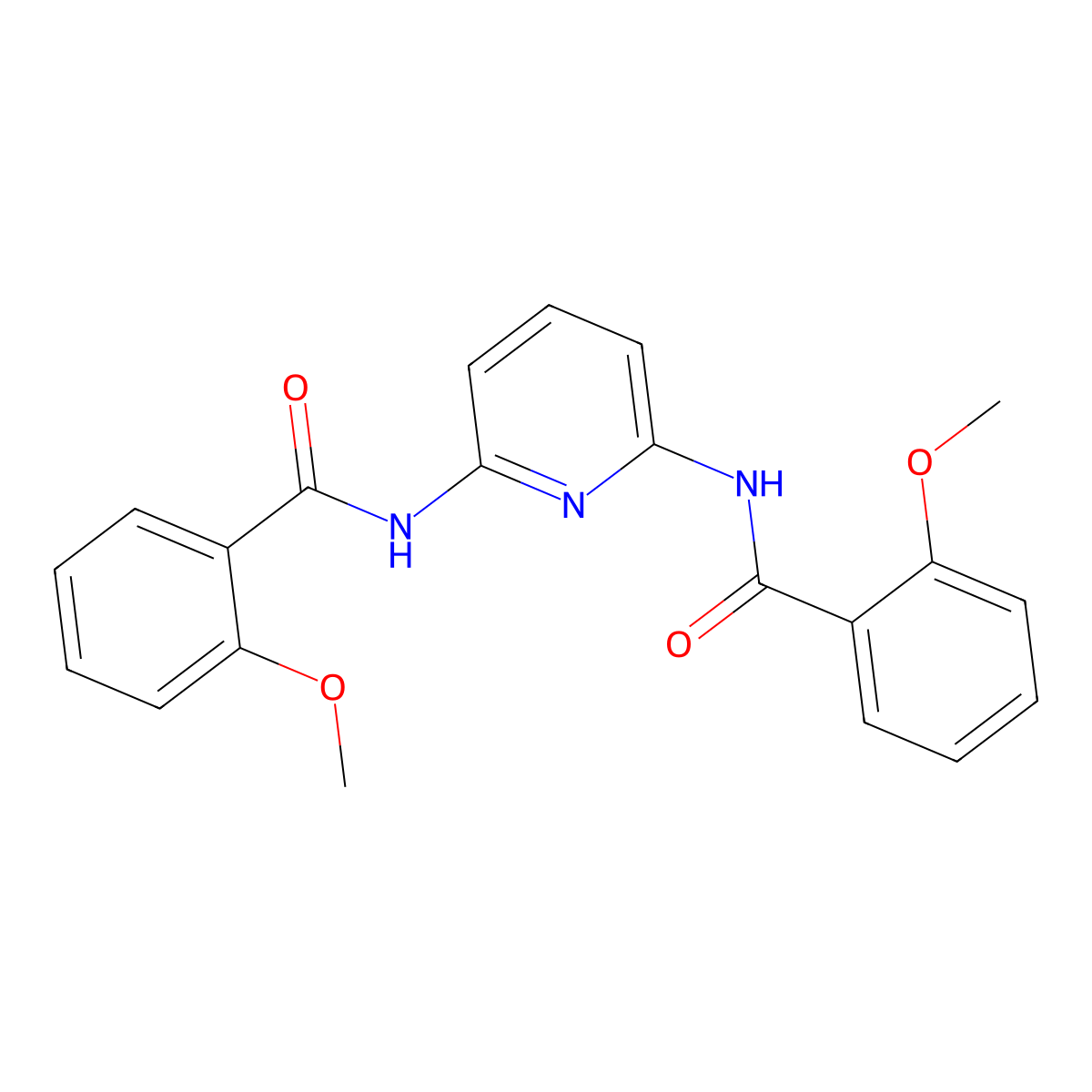 2-methoxy-N-[6-[(2-methoxybenzoyl)amino]pyridin-2-yl]benzamide molecular structure, CAS 393121-17-0
