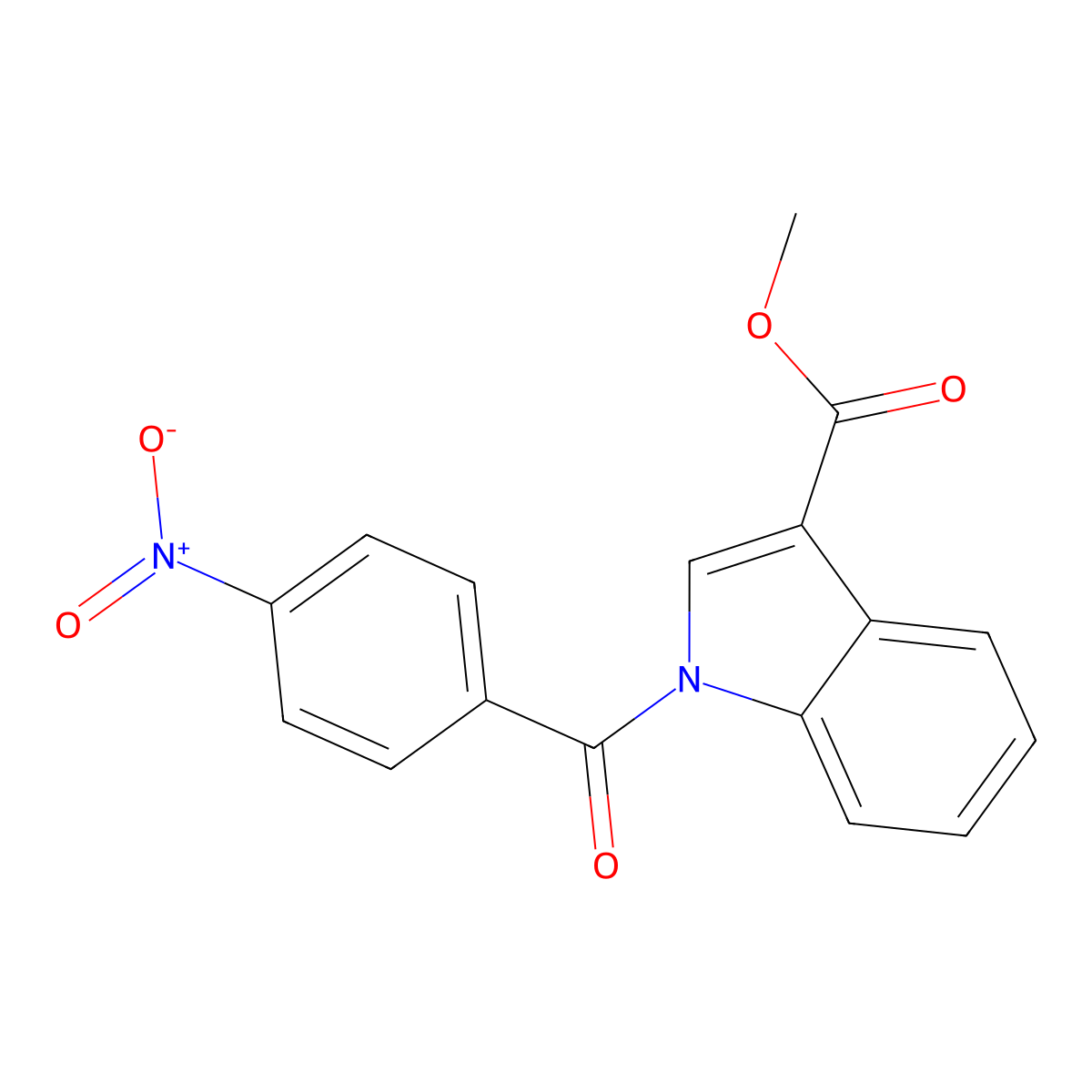 Methyl 1-(4-nitrobenzoyl)-1H-indole-3-carboxylate molecular structure, CAS 393124-09-9