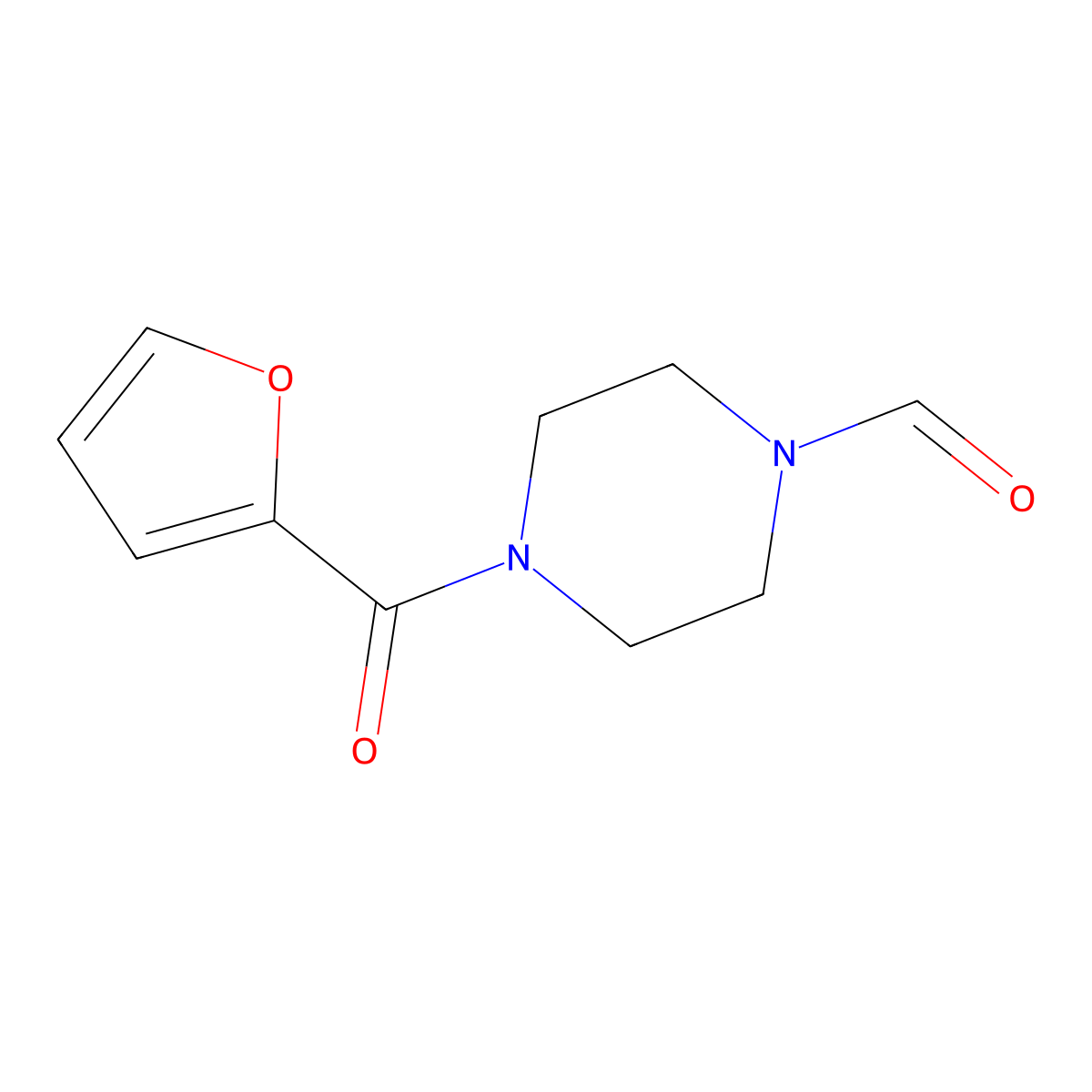 4-(2-Furylcarbonyl)piperazinecarbaldehyde molecular structure, CAS 393124-28-2
