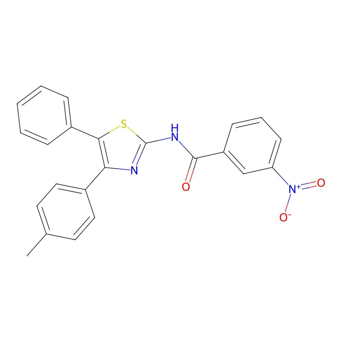 N-[4-(4-methylphenyl)-5-phenyl-1,3-thiazol-2-yl]-3-nitrobenzamide molecular structure, CAS 393124-79-3