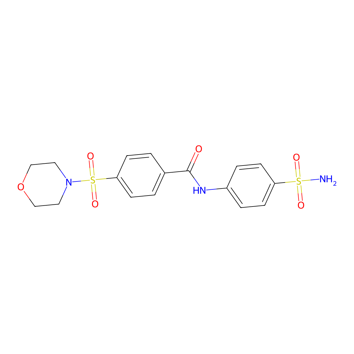 4-(morpholinosulfonyl)-N-(4-sulfamoylphenyl)benzamide molecular structure, CAS 393125-20-7