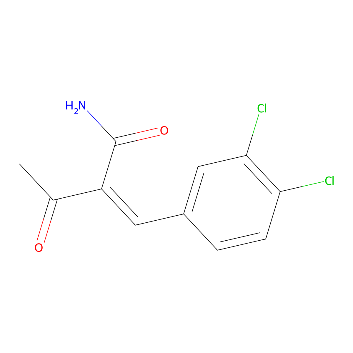 (2Z)-2-[(3,4-Dichlorophenyl)methylidene]-3-oxobutanamide molecular structure, CAS 393125-33-2