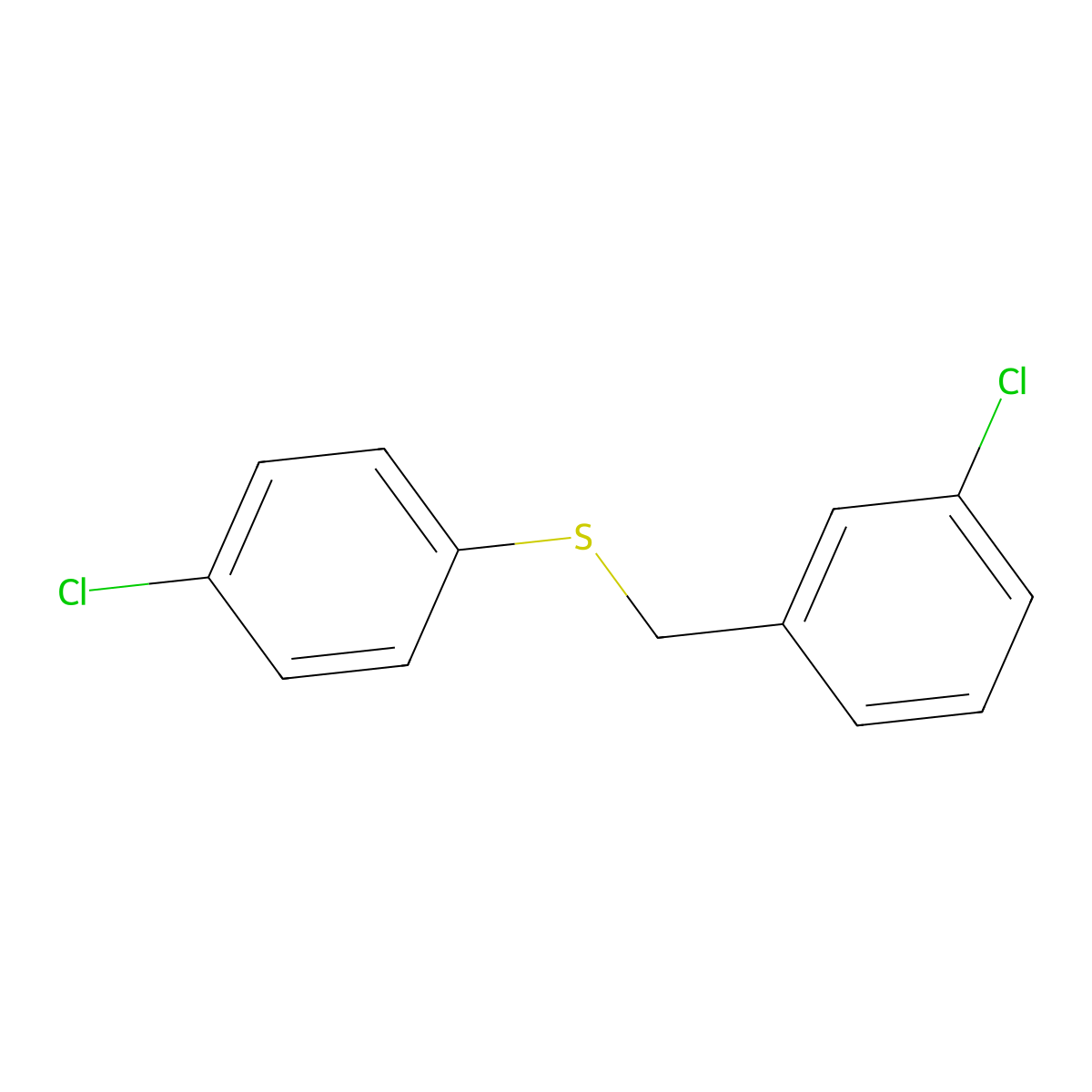 1-Chloro-3-[(4-chlorophenyl)sulfanylmethyl]benzene molecular structure, CAS 393126-24-4