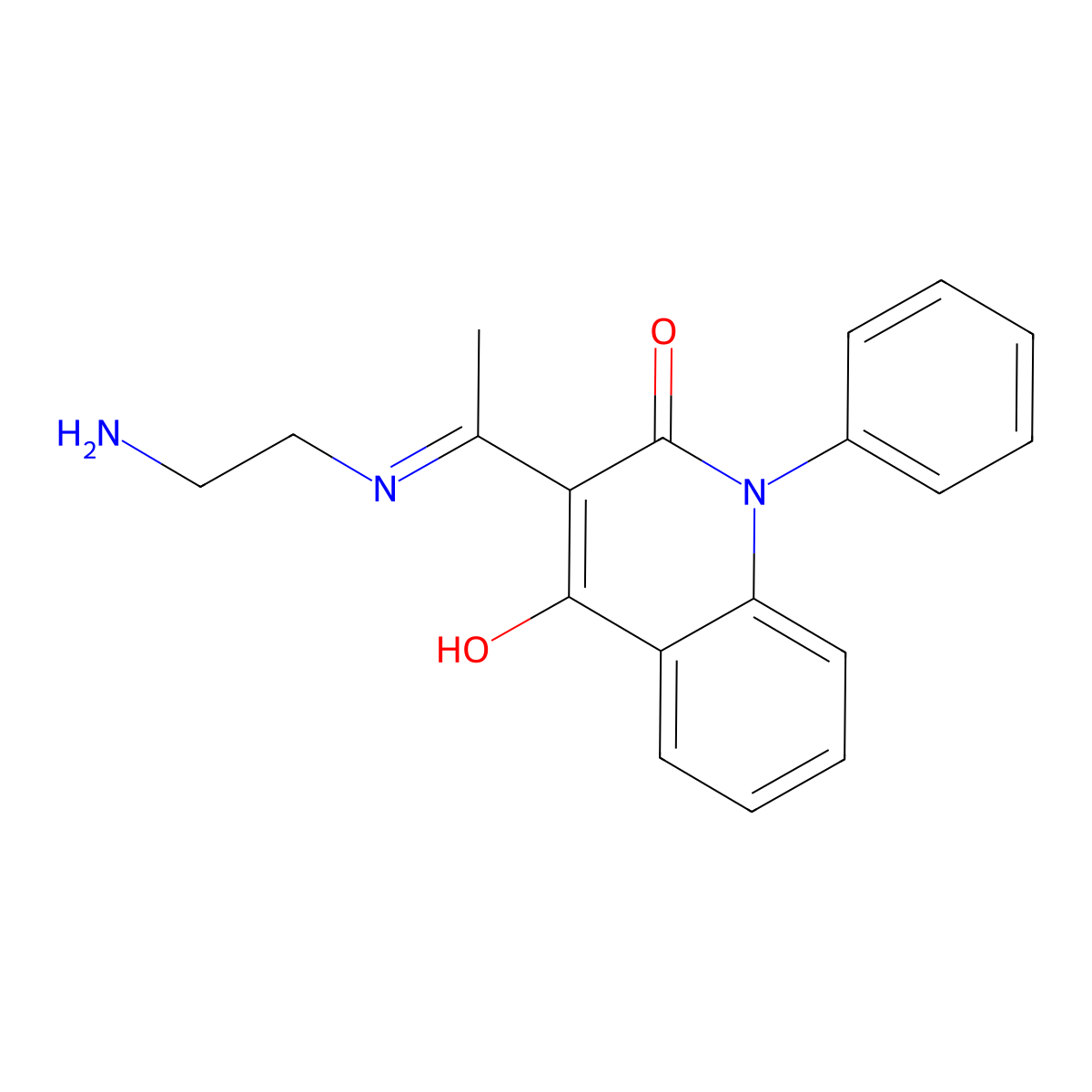3-[N-(2-aminoethyl)-C-methylcarbonimidoyl]-4-hydroxy-1-phenylquinolin-2-one molecular structure, CAS 393127-54-3
