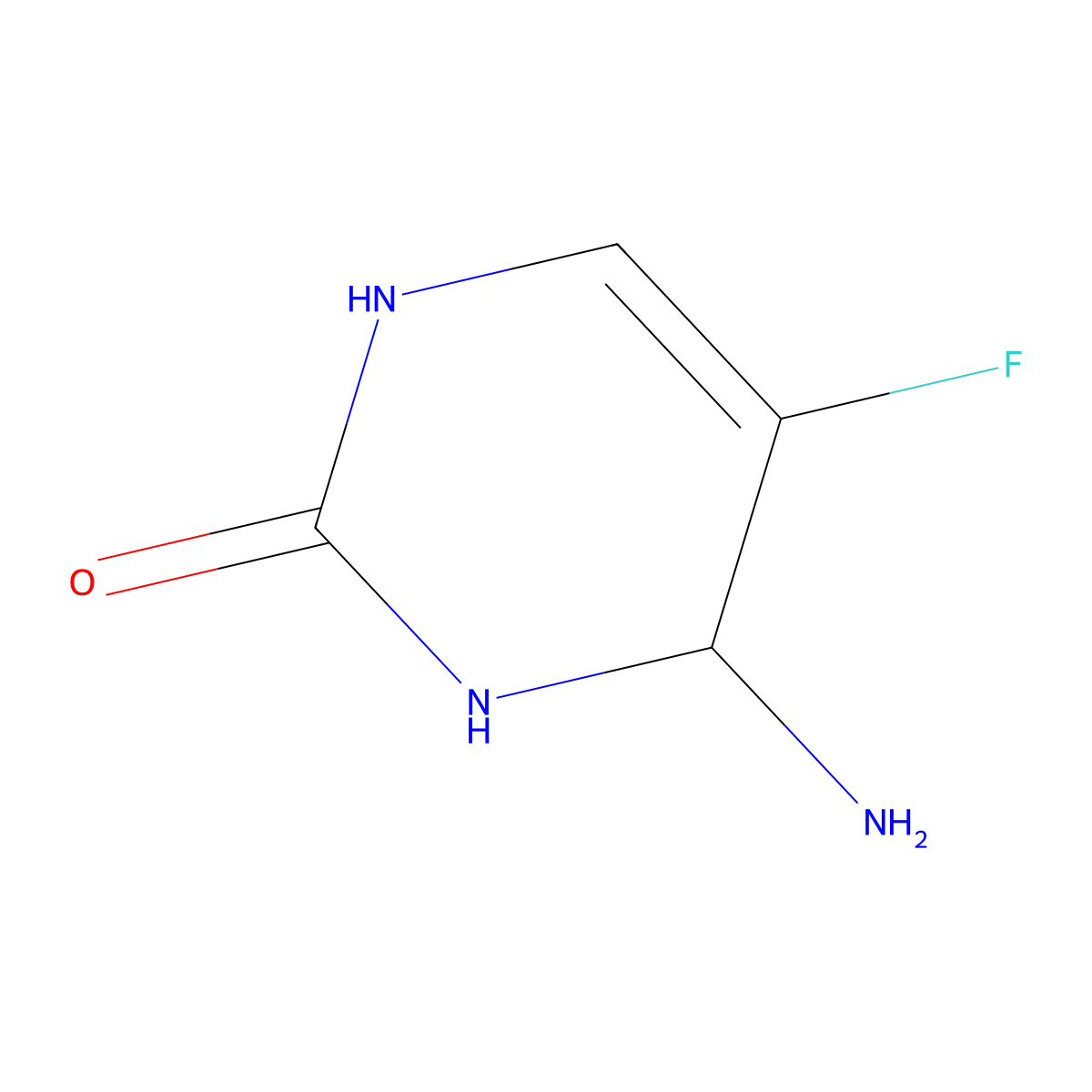 4-amino-5-fluoro-3,4-dihydropyrimidin-2(1H)-one molecular structure, CAS 393128-27-3